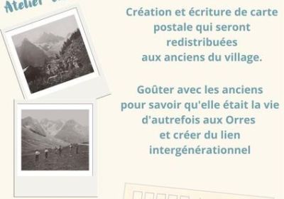 Ateliers cartes postales pour enfants au Tiers-lieu_Les Orres - Ateliers cartes postales pour enfants au Tiers-lieu_Les Orres