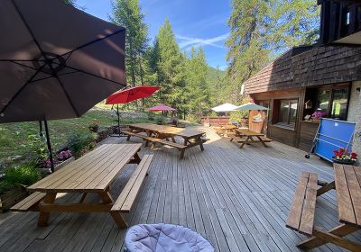 Terrasse Hôtel Les Trappeurs, Les Orres, Alpes de sud