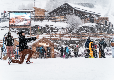 Chute de neige Les Orres amour 
