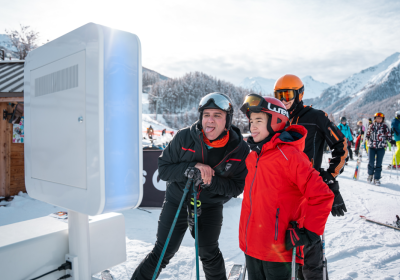 Photobooth hiver aux Orres, Alpes du sud