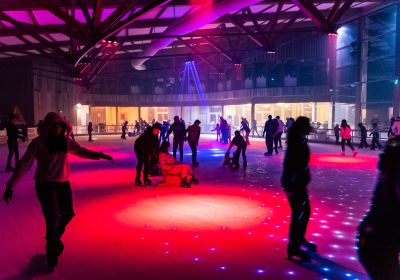 Patinoire Les Orres nocturne, Hautes-Alpes
