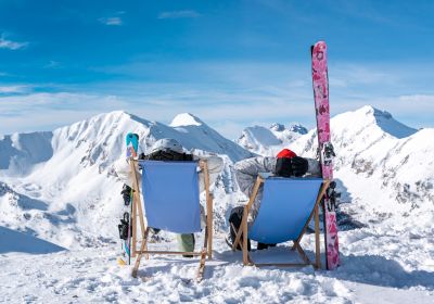Ski transat à la neige, station des Orres, Alpes du Sud