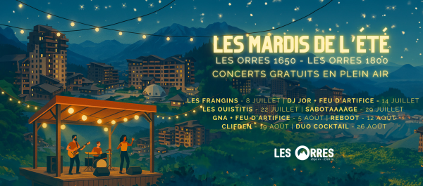 Les mardis de l'été, concerts gratuits aux Orres, Alpes du sud