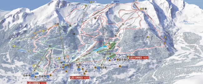 Les Orres Plan de piste ski 2025-2026