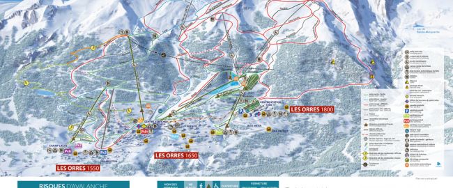 Plan des pistes hiver 24-25, station Les Orres, Hautes-Alpes