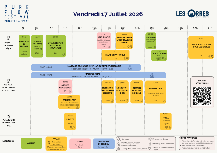 Programme Pure Flow 17 juillet 2026