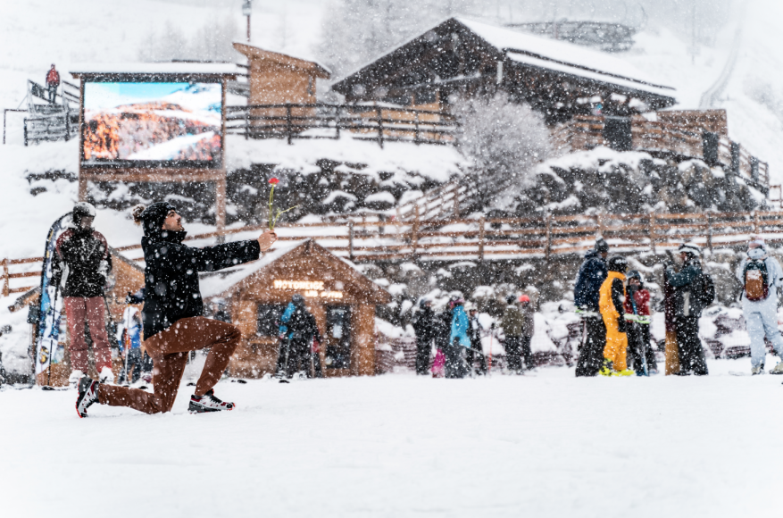 Chute de neige Les Orres amour 
