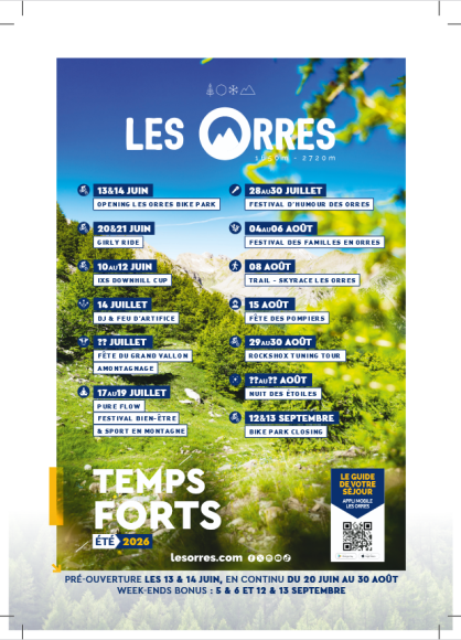 Les temps forts de l'été aux Orres, animations, concert, festivals et activités, Alpes du sud