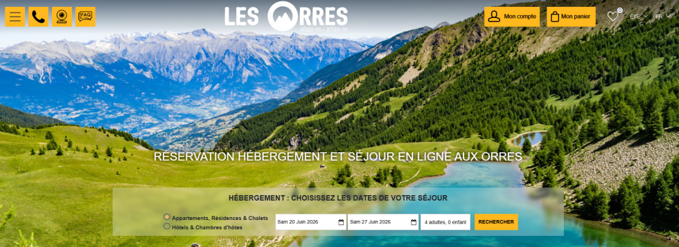 Site centrale de réservation été Les Orres, Alpes du sud