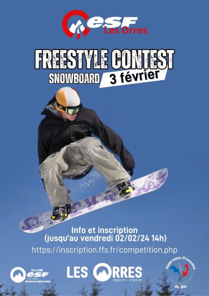 Contest Freestyle snowboard aux Orres