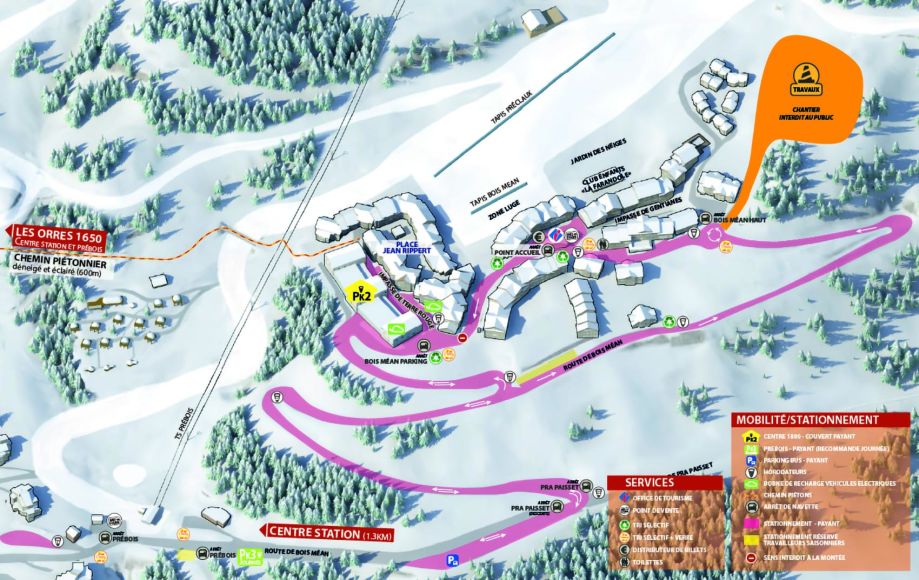 Plan Les Orres 1800 Station 2026-2027 H26-27