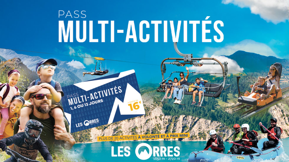 Le Pass Multi-Activités aux Orres, activités gratuites ou réduites en famille ou entre amis dans les Hautes-Alpes