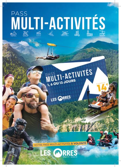pass multiactivités station les Orres, activités gratuites ou réduites en famille ou entre amis dans les Alpes du sud
