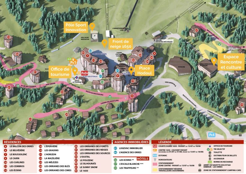 Plan des activités et ateliers - Festival détox et bien-être Les Orres 1650, Hautes-Alpes