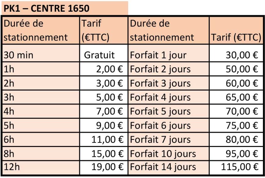Parking PK1 Les Orres hiver 24-25