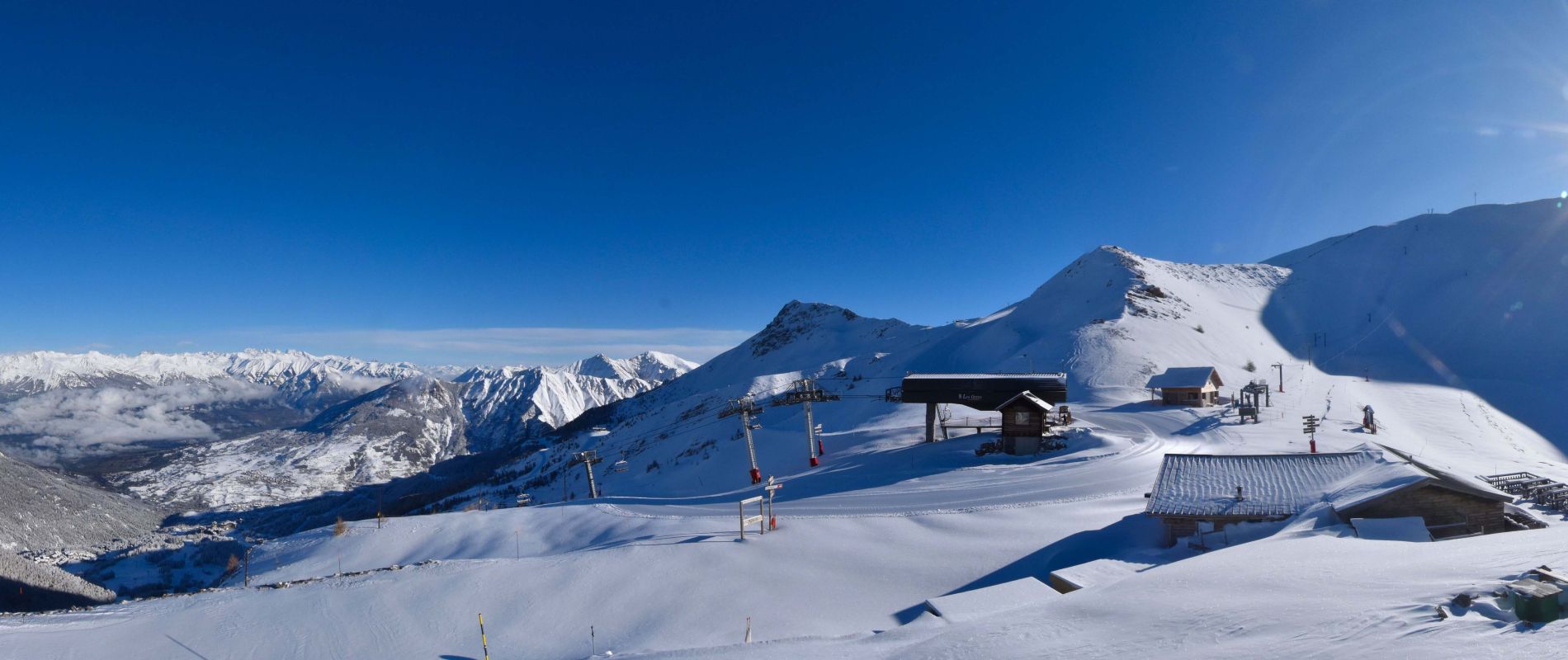 Vue webcam crête panorama hiver Les Orres, Alpes du sud
