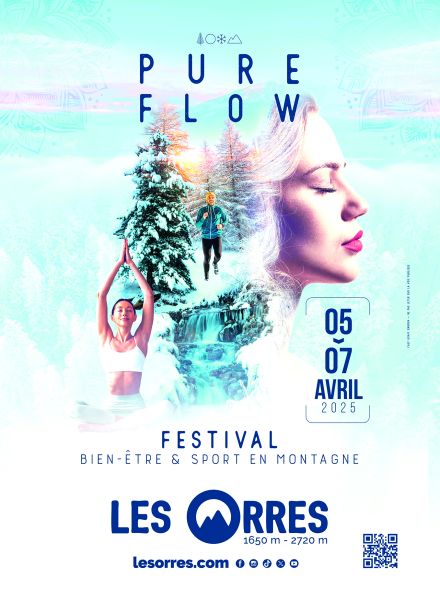 Affiche pure flow festival Les Orres, Hautes-Alpes