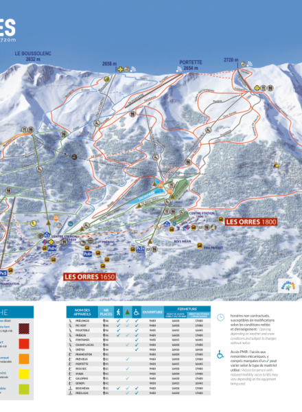 Plan des pistes hiver 26-27 Ski aux Orres