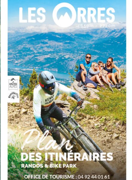 Couverture plan bike park randonnées été 2025 Les Orres