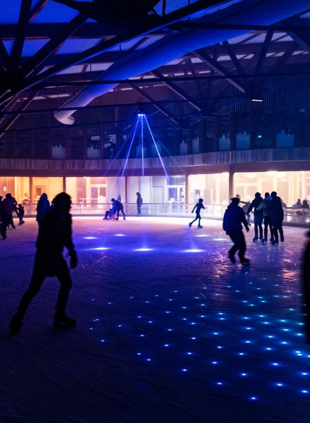 Patinoire Les Orres nocturne, Hautes-Alpes