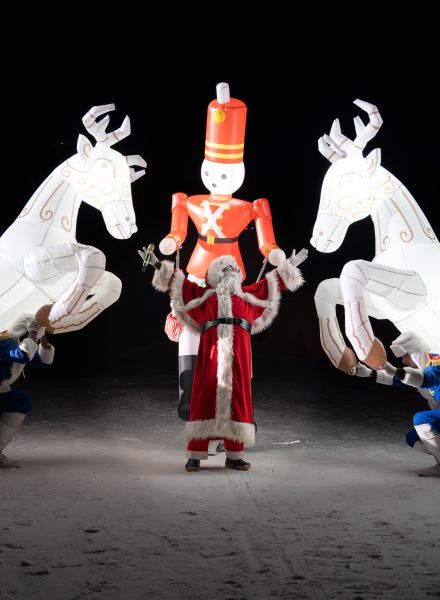 Noel dans la station de ski Les Orres, Alpes du sud