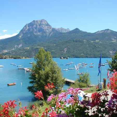 Vue Lac, Chapelle St Michel, Pic Morgon - Vue depuis le réfectoire du centre