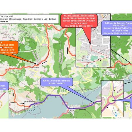 Triathlon M Embrun_Embrun - Restrictions de circulation - Triathlon M Embrun