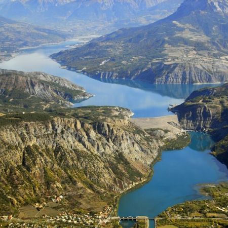 Barrage de Serre-Ponçon vue du ciel - Barrage de Serre-Ponçon vue du ciel