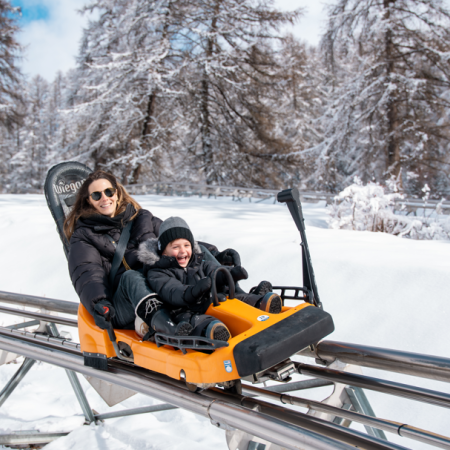 Luge sur rail aux Orres, activités en famille dans les Alpes du sud