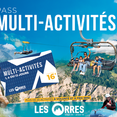 Le Pass Multi-Activités aux Orres, activités gratuites ou réduites en famille ou entre amis dans les Hautes-Alpes