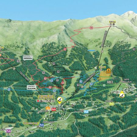 Plan pistes VTT Bike Park Les Orres été 2026